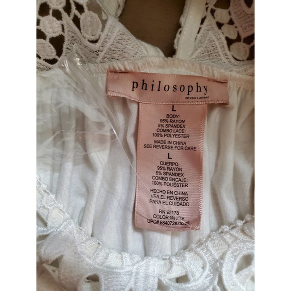 NWOT Philosophy Lace Top LS Top, Large - Picture 4 of 4